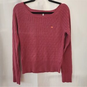 Aeropostale Womens/Junior Girls Cable Knit Sweater Top Size XL Pink Y2K